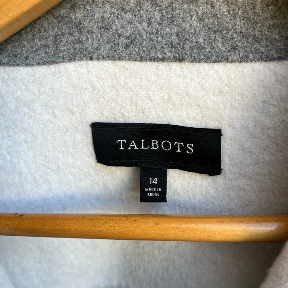 Talbots Gray and Cream Wool Blend Coat